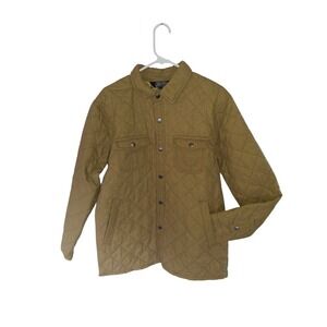 Benny Gold Jacket Mens Large Green Military Snap Button Quilted Lined Pockets